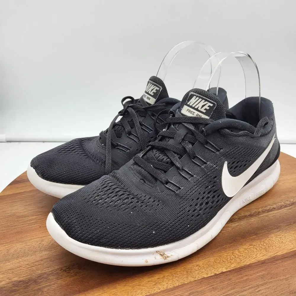 Nike Womens‎ Free RN Running Shoes Womens Size 9 831509-001 Black White Trainers